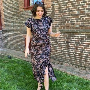 Cinq A Sept Silk Floral Midi Dress